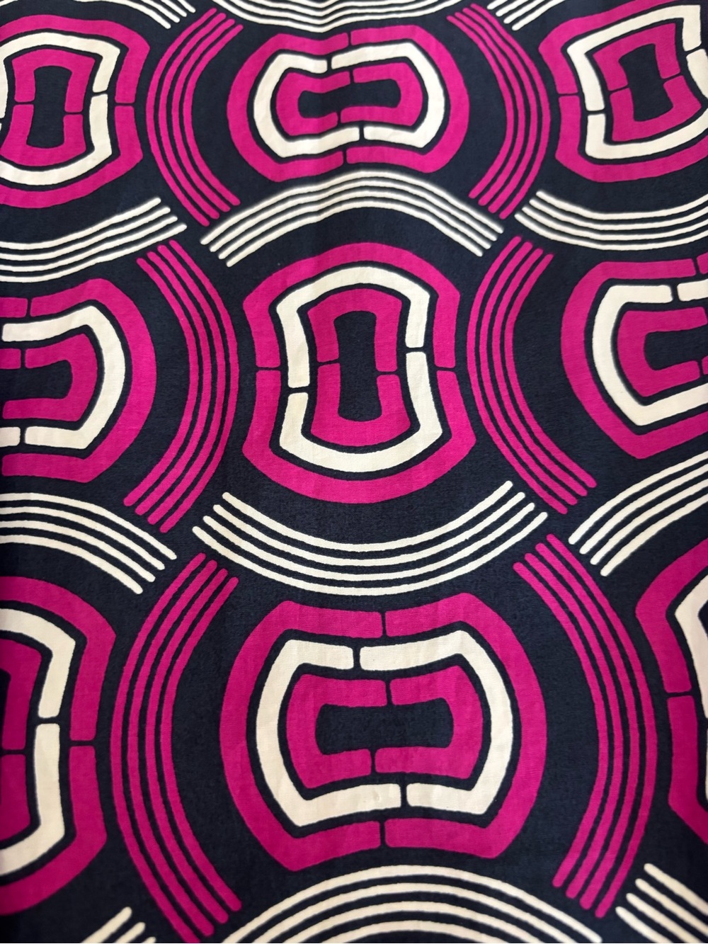 Club Monaco cotton pink & navy abstract print sleeveless contemporary top large - Picture 10 of 10